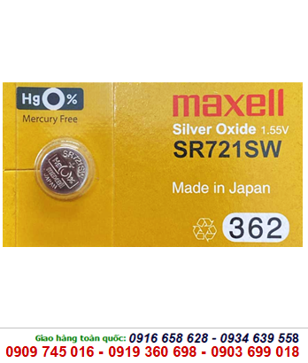 Maxell SR721SW; Pin Maxell SR721SW silver oxide 1.55V chính hãng Maxell Nhật _Made in Japan 